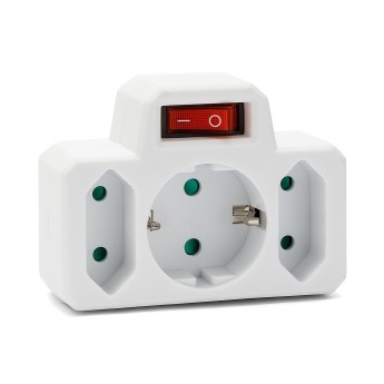 Triple front outlet 16A + 2x6A - Standard Schuko. With... 2