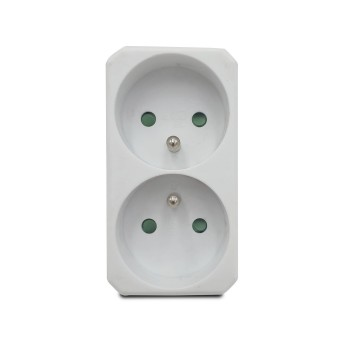 Biplite frontale con 2 prese francesi 2P+T 16A