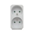 Biplite frontale con 2 prese francesi 2P+T 16A
