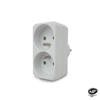 Biplite frontale con 2 prese francesi 2P+T 16A 2