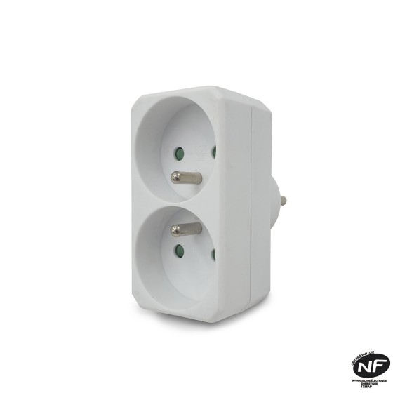 Biplite frontale con 2 prese francesi 2P+T 16A