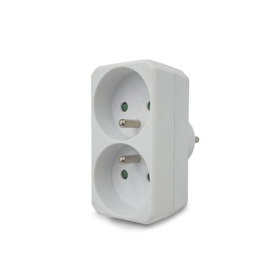 Biplite frontale con 2 prese francesi 2P+T 16A