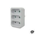 Multipresa tripla con 3 prese elettriche frontali, 3 x 6A, standard francese