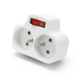French power strip with 2 inputs 2P+T 16A with switch