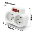 French power strip with 2 inputs 2P+T 16A with switch