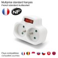 French power strip with 2 inputs 2P+T 16A with switch