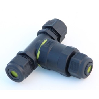 3-pin waterproof junction connector, IP68. 3-way connector