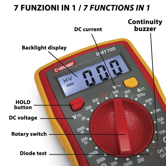 7-in-1-Digitaltester mit Messspitzen,...