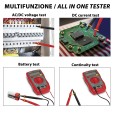 7-in-1-Digitaltester mit Messspitzen, Schutzgehäuse und hintergrundbeleuchtetem Display