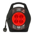Enrollador de cable doméstico de 10 metros con 4 enchufes estándar francés 2P+T 16A, cable H05VV-F3G1.0MM2, NF, CE