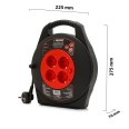 Domestic cable reel 4 standard Schuko sockets, H05VV-F3G1.0MM2 cable, 10M, CE