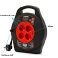 Domestic cable reel 4 standard Schuko sockets, H05VV-F3G1.0MM2 cable, 10M, CE