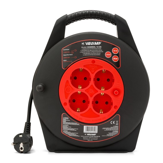 Domestic cable reel 4 standard Schuko sockets,...