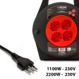 Haushaltskabeltrommel mit 4 Steckdosen, H05VV-F3G1.0MM2 Kabel, 10 m, CE-zertifiziert