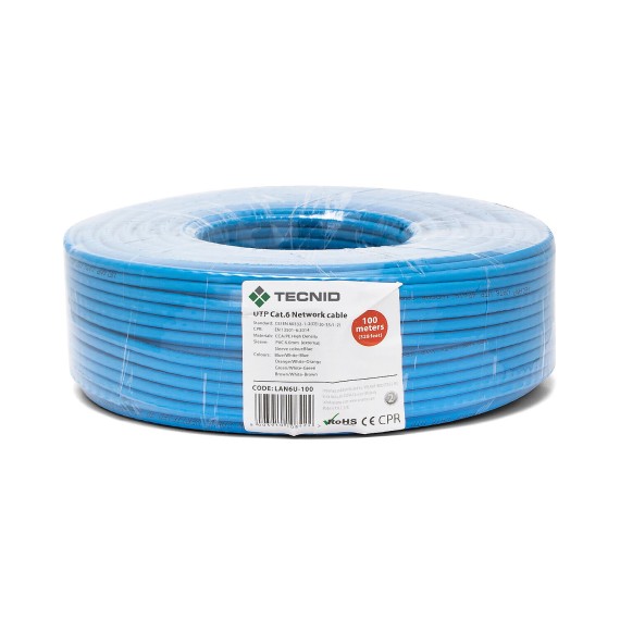 Cable de red UTP CAT6 de 100 m en madeja