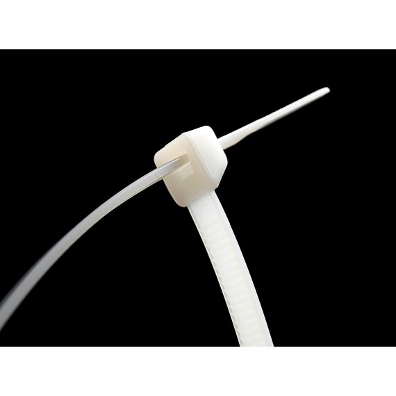 White nylon cable ties 4.8x200 - 100pcs