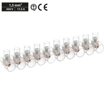 Single-pole terminals 1.5mm2, 10-pole strip 2