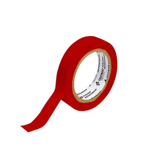 PVC electrical tape, 0.13mm thick, 15mm x 10m. Red