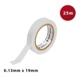 PVC electrical tape, 0.13mm thick, 19mm x 25m. White