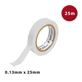 Nastro isolante in PVC, spessore 0,13mm, 25mm x 25m. Bianco 2