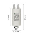 Starting capacitor for electric motors, 450V, capacity: 2.5µF, 4 pin / M8
