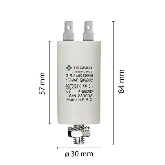 Starting capacitor for electric motors, 450V,...