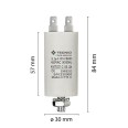 Starting capacitor for electric motors, 450V, capacity: 3.5µF, 4 pin / M8