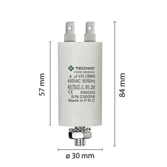 Condensatore di spunto per motori elettrici,...