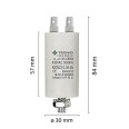 Condensatore di spunto per motori elettrici, 450V, capacità: 4µF, 4 pin / M8
