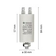Starting capacitor for electric motors, 450V, capacity: 6µF, 4 pin / M8