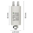 Condensatore di spunto per motori elettrici, 450V, capacità: 8µF, 4 pin / M8