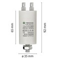Condensatore di spunto per motori elettrici, 450V, capacità: 10µF, 4 pin / M8