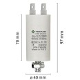 Condensador de arranque para motores eléctricos, 450 V, capacidad: 20µF, 4 pines / M8