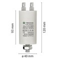 Starting capacitor for electric motors, 450V, capacity: 25µF, 4 pin / M8