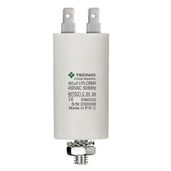 Starting capacitor for electric motors, 450V, capacity:...