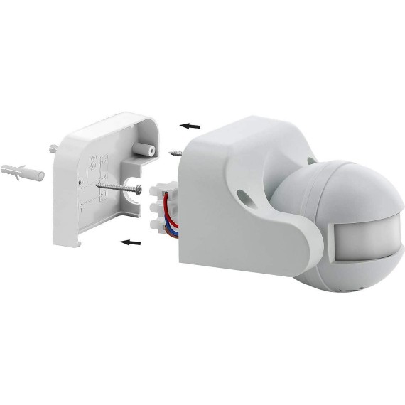 Détecteur de mouvement compact IP44. Blanc.
