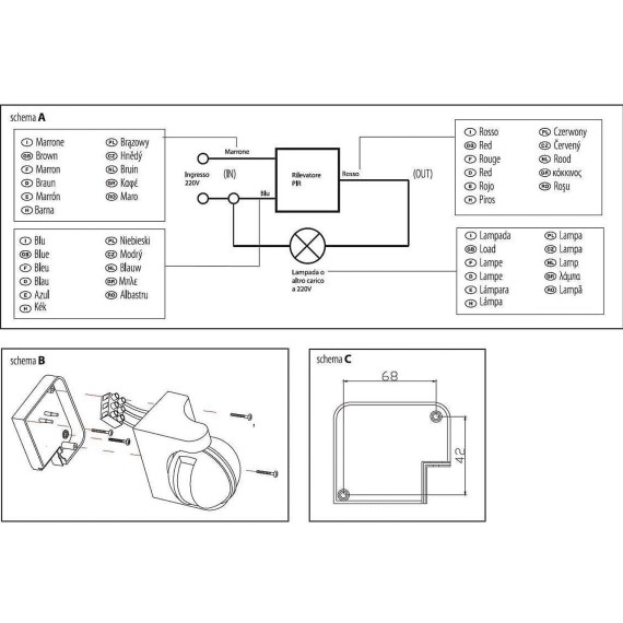 Détecteur de mouvement compact IP44. Blanc.