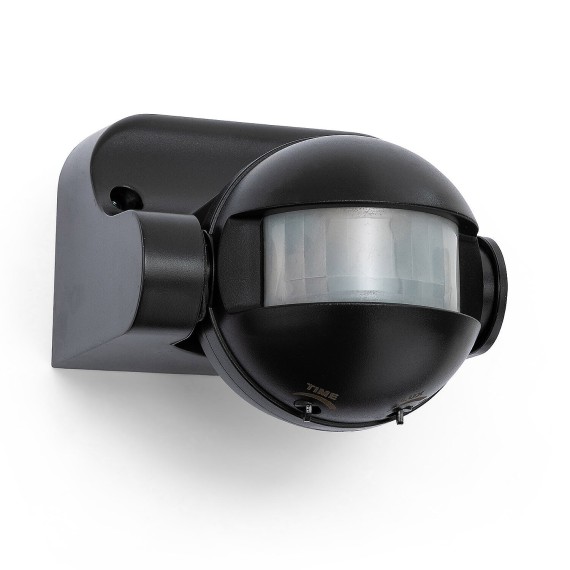 Détecteur de mouvement compact IP44. Noir.
