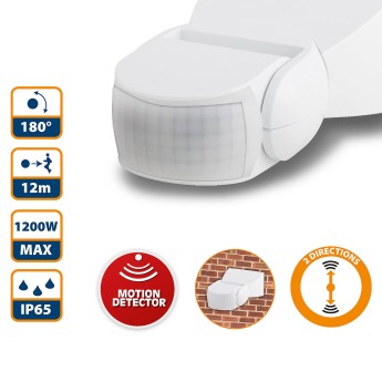 Ultra-compact IP65 motion detector. White 2
