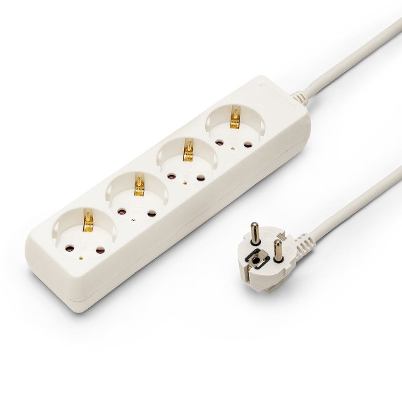 Standard Schuko 4x16A power strip, 1m long...
