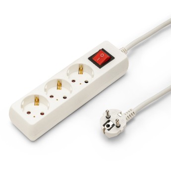 Standard Schuko 3x16A power strip, with switch, 1m long...