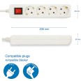 Standard Schuko x16A power strip, with switch, 1m long cable, H05VV-F3G1.0MM2, CE