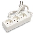 Regleta francesa 3x16A, cable de 1 m, H05VV-F3G1.0MM2, CE, NF