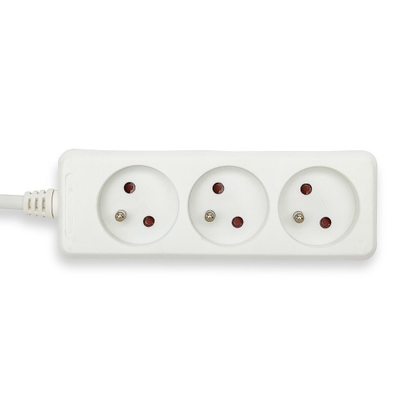 Regleta francesa 3x16A, cable de 1 m,...