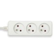 Regleta francesa 3x16A, cable de 1 m, H05VV-F3G1.0MM2, CE, NF