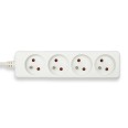 French power strip 4x16A, 1m long cable, H05VV-F3G1.0MM2, CE, NF