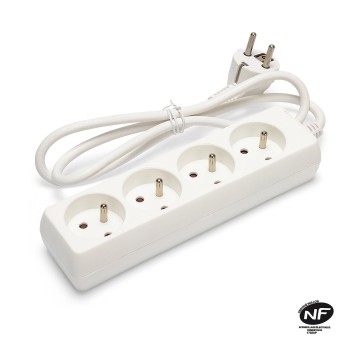 French power strip 4x16A, 1m long cable, H05VV-F3G1.0MM2,... 2