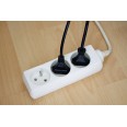 French power strip 4x16A, 1m long cable, H05VV-F3G1.0MM2, CE, NF
