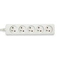 French power strip 5x16A, 1m long cable, H05VV-F3G1.0MM2, CE, NF