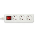 French power strip 3x16A, with switch, 1m long cable, H05VV-F3G1.0MM2, CE, NF